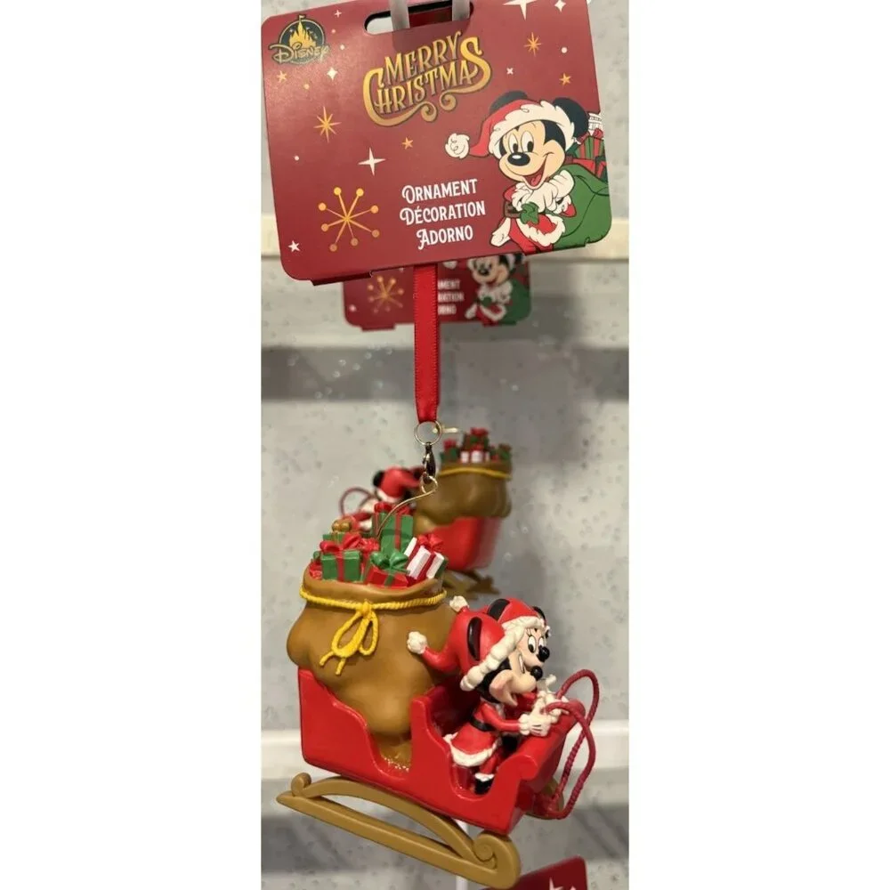 Disney‎ Parks 2025 Santa Mickey Minnie Christmas Ornament Sleigh Gifts Holidays